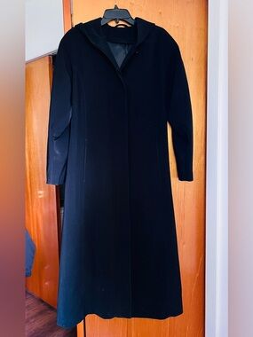 Classic Black Long Women’s Coat Dress